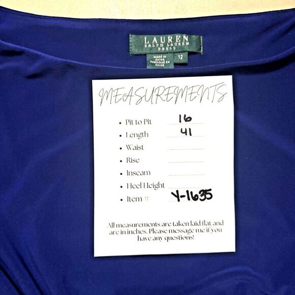 Lauren Ralph Lauren Twist Knot Dress Size 12 Purple Stretchy Sleeveless Career - Picture 10 of 10